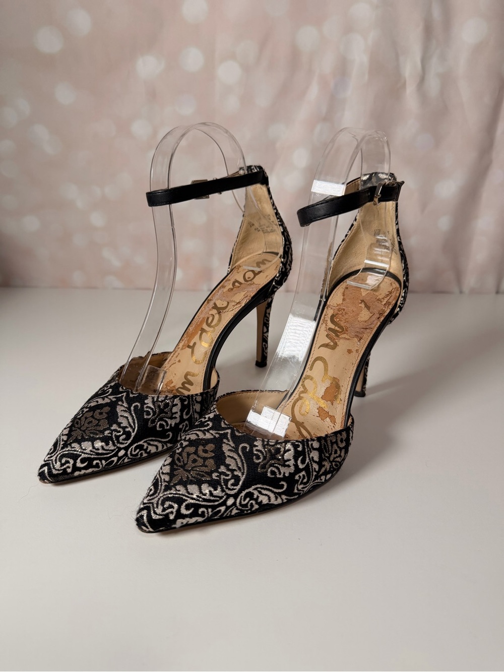 SAM EDELMAN Black Brocade HARLOW Heel Size 8